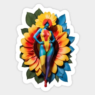 Floral Latex Dream: Vibrant Beauty in Full Bloom Sticker